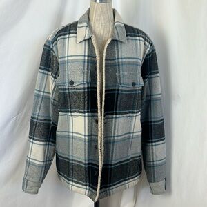 All Saints Flannel Shearling lined jacket size Medium